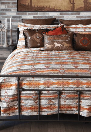 Wrangler Homewares - General King Wrangler Amarillo Sunset Southwestern Quilt Set