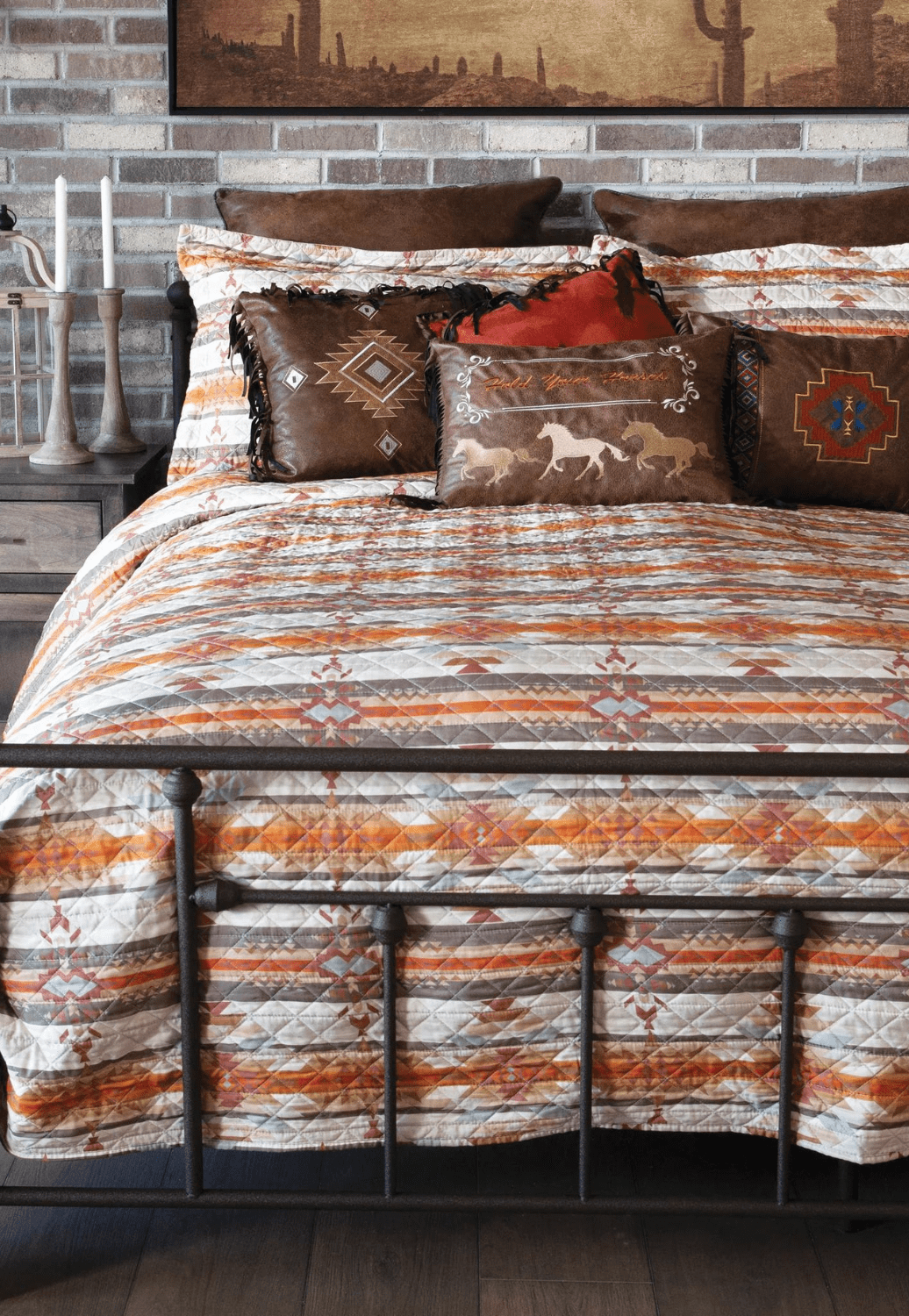 Wrangler Homewares - General Queen Wrangler Amarillo Sunset Southwestern Quilt Set
