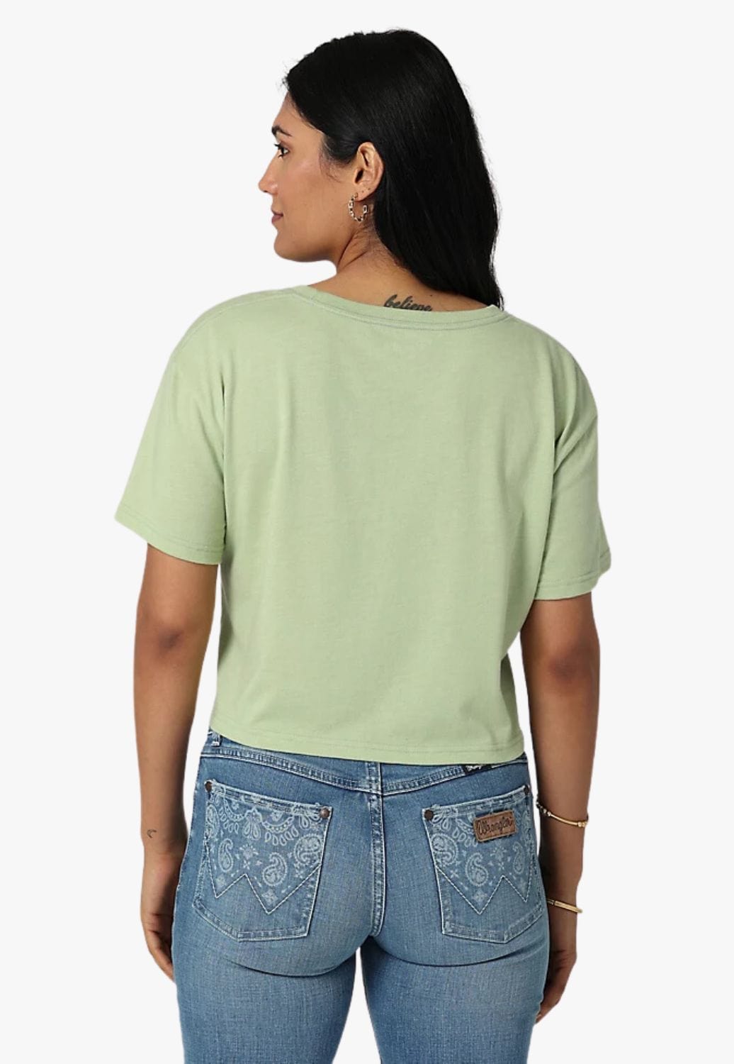 Wrangler CLOTHING-WomensT-Shirts Wrangler Womens Boyfriend Cropped T-Shirt