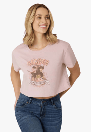 Wrangler CLOTHING-WomensT-Shirts Wrangler Womens Boyfriend Fit Cropped T-Shirt