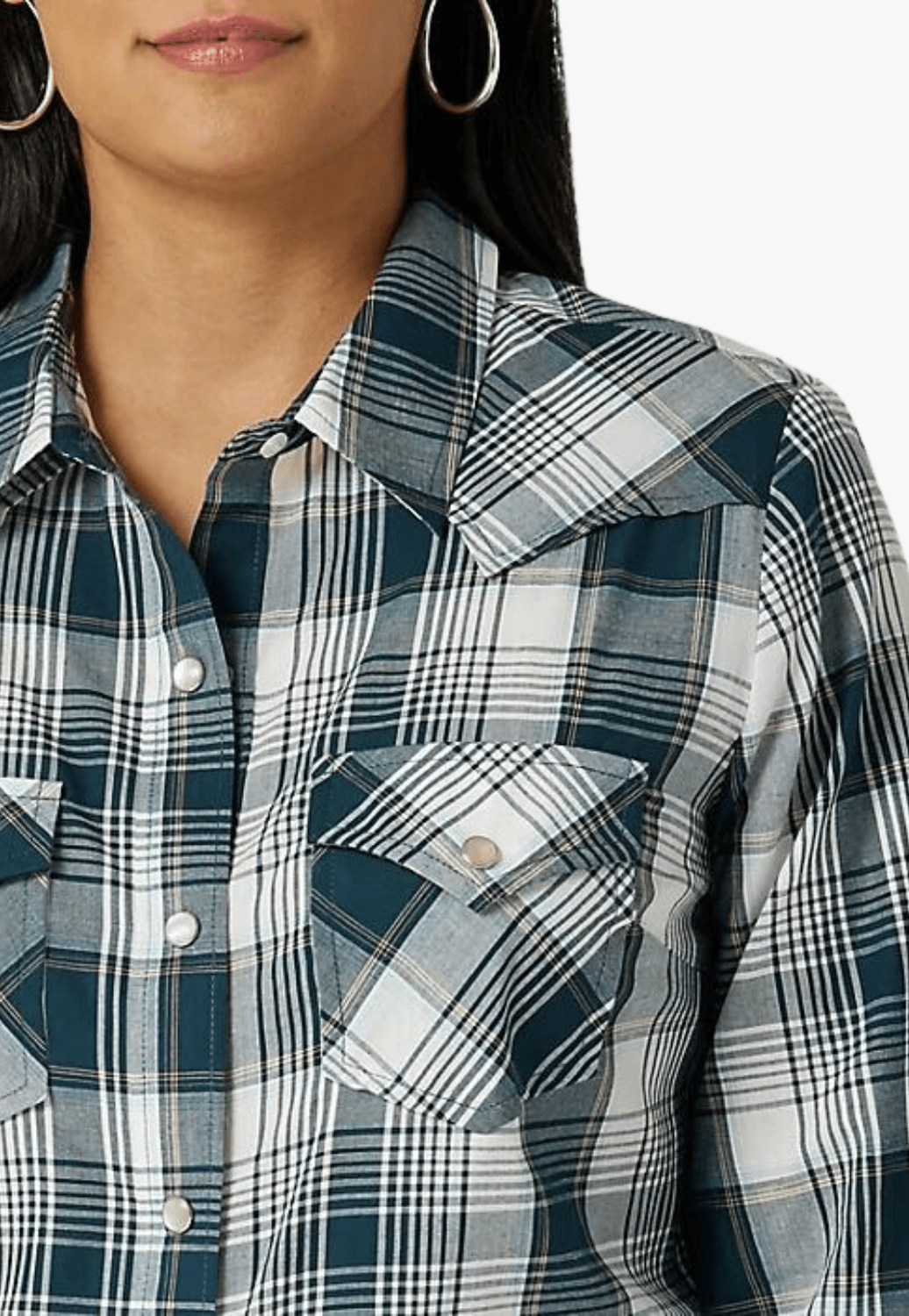 Wrangler CLOTHING-Womens Long Sleeve Shirts Wrangler Womens Western Snap Long Sleeve Shirt