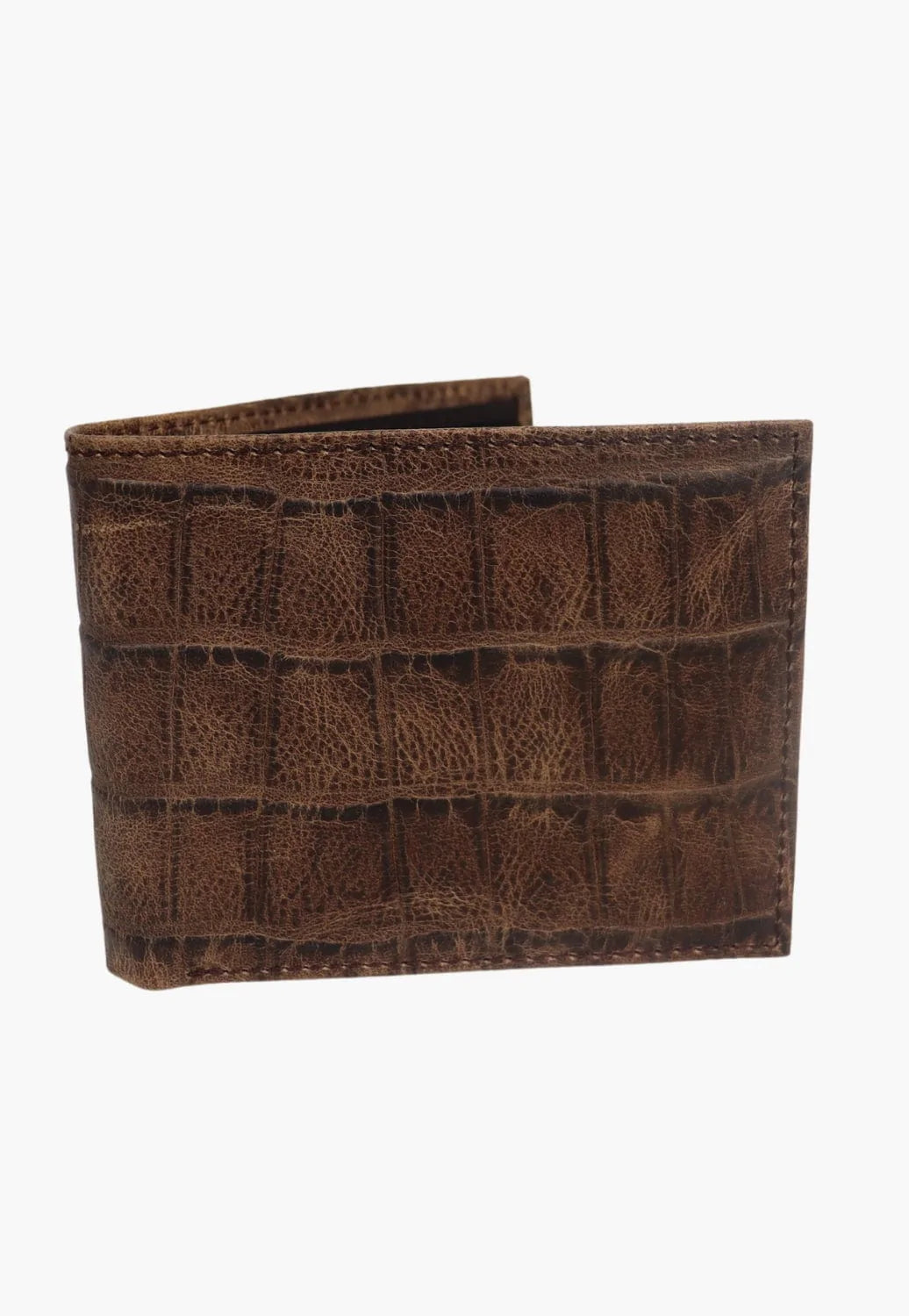 3D Belt Co. ACCESSORIES-Mens Wallets Brown 3D Croco BiFold Wallet