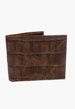 3D Belt Co. ACCESSORIES-Mens Wallets Brown 3D Croco BiFold Wallet