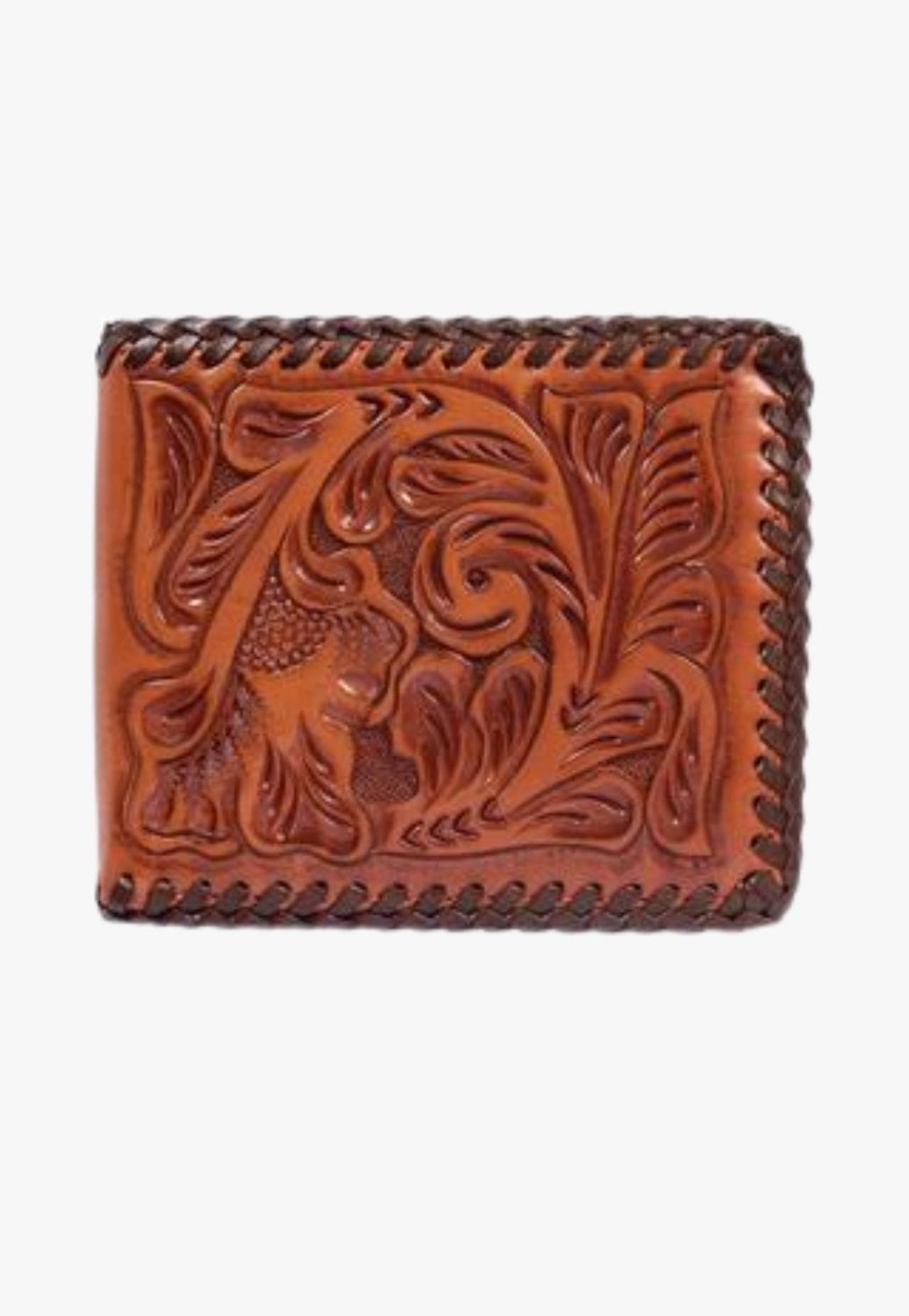 3D Belt Co. ACCESSORIES-Mens Wallets Brown 3D Tooled Bifold Wallet