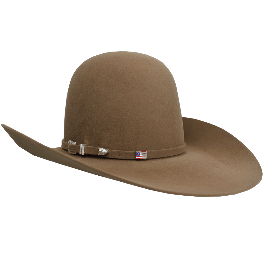 American Hat Company HATS - Felt American Hat 7X Open Crown Hat Self Band