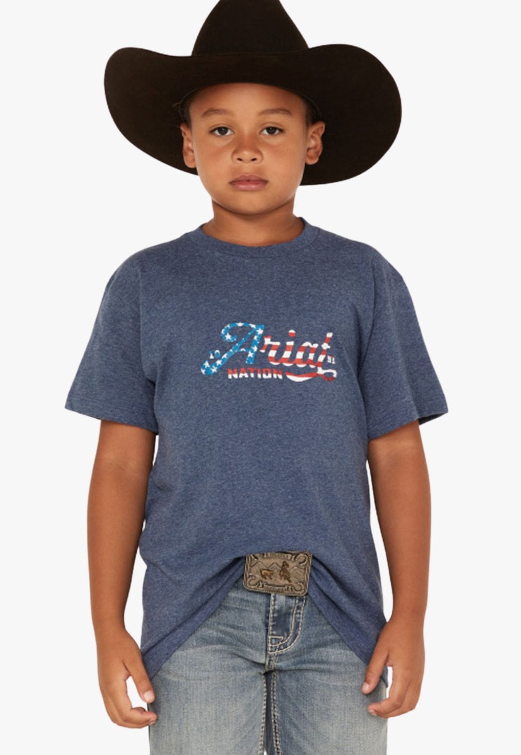 Ariat CLOTHING-Boys T-Shirts Ariat Boys Script Flag T-Shirt