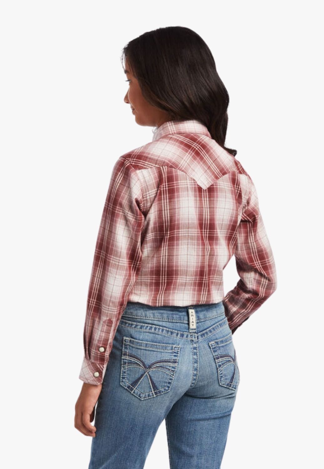 Ariat CLOTHING-Girls Long Sleeve Shirts Ariat Girls REAL Plaid Long Sleeve Shirt