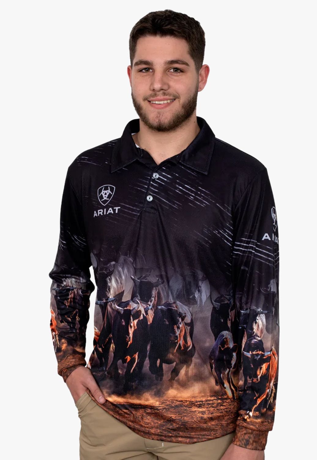 Ariat CLOTHING-Mens Long Sleeve Shirts Ariat Mens Fishing Shirt