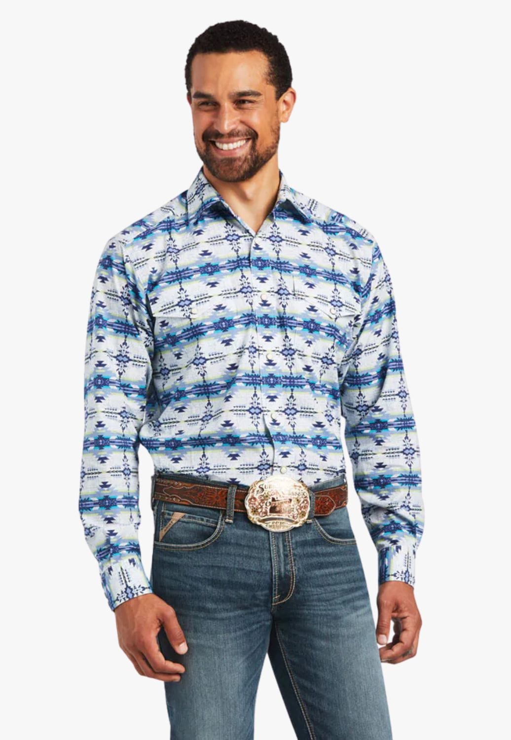 Ariat CLOTHING-Mens Long Sleeve Shirts Ariat Mens Irvin Classic Snap Long Sleeve Shirt