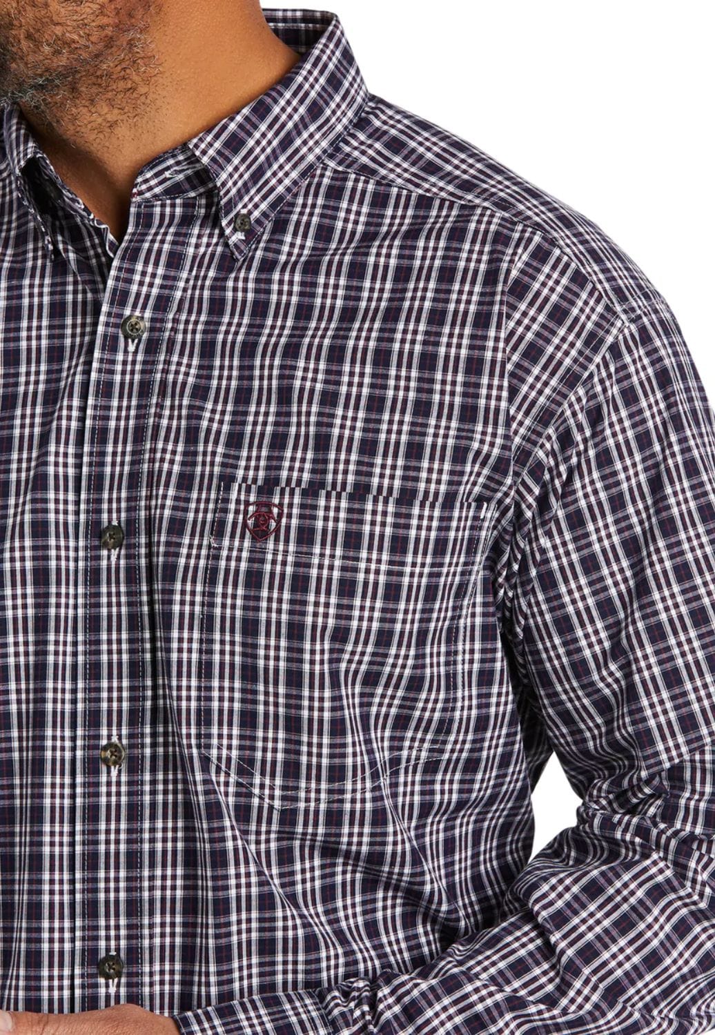 Ariat CLOTHING-Mens Long Sleeve Shirts Ariat Mens Pro Series Clay Fitted Long Sleeve Shirt