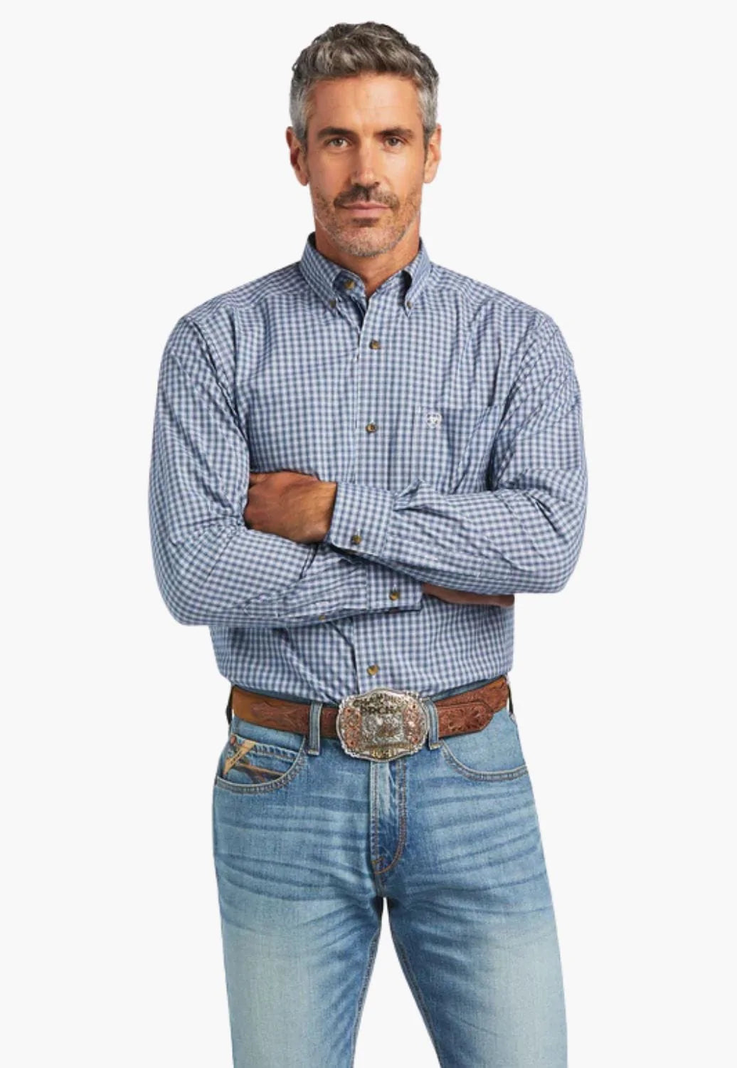 Ariat CLOTHING-Mens Long Sleeve Shirts Ariat Mens Pro Series Faron Fitted Long Sleeve Shirt