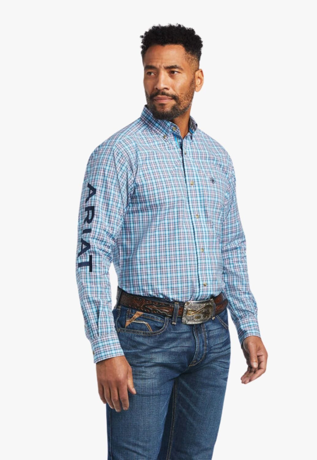 Ariat CLOTHING-Mens Long Sleeve Shirts Ariat Mens Pro Series Team Shay Fitted Long Sleeve Shirt