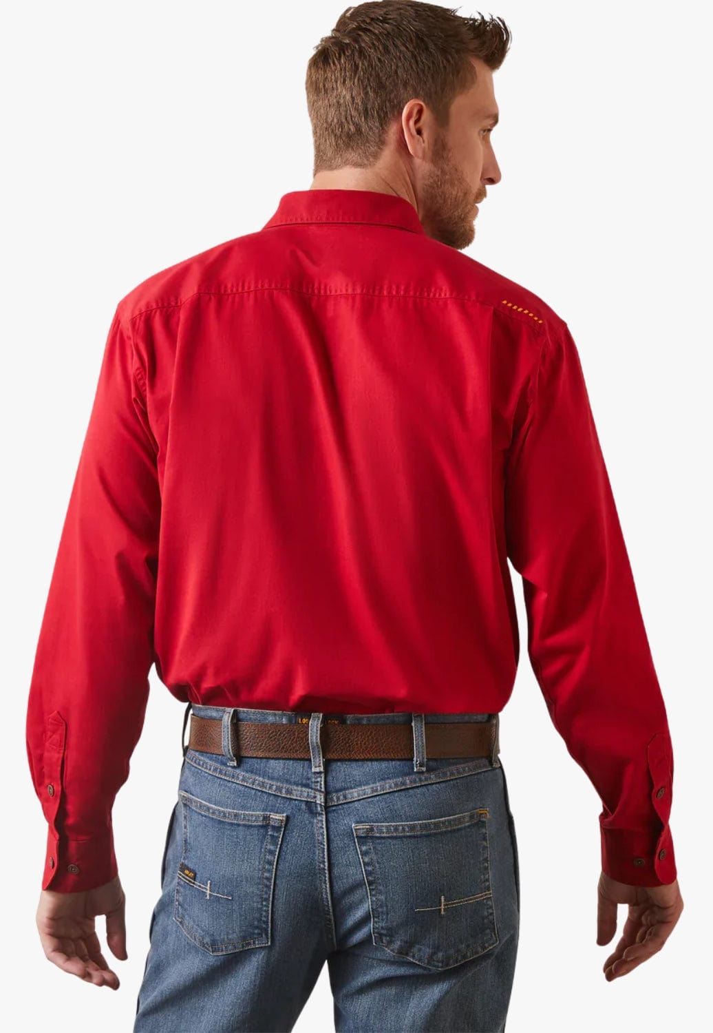 Ariat CLOTHING-Mens Long Sleeve Shirts Ariat Mens Rebar Half Button Long Sleeve Work Shirt