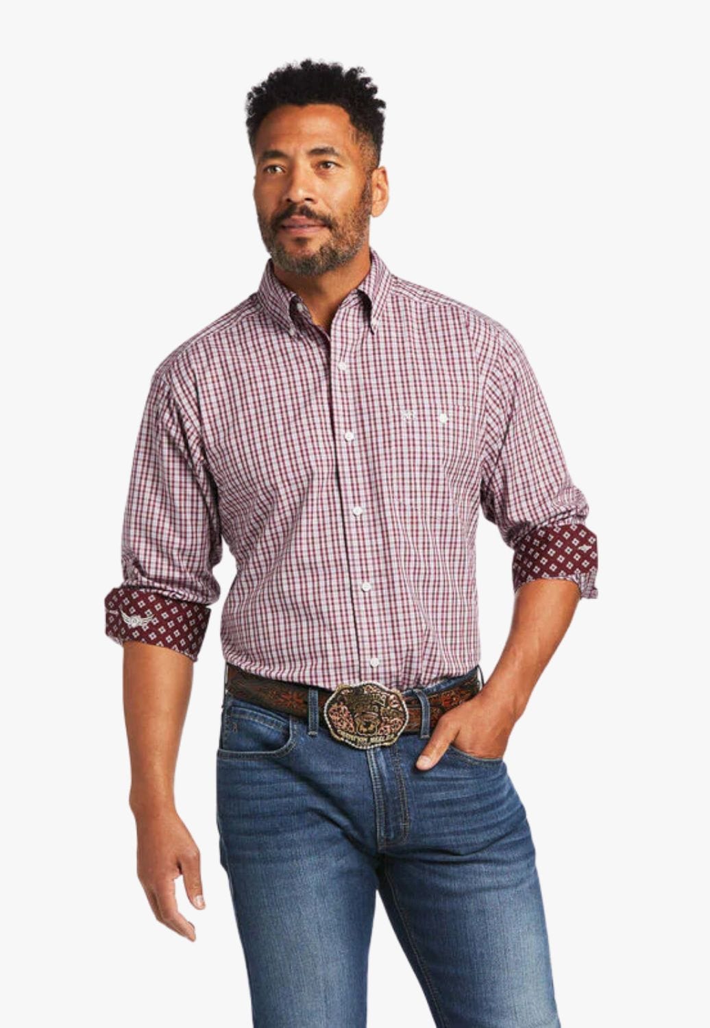 Ariat CLOTHING-Mens Long Sleeve Shirts Ariat Mens Relentless Forge Stretch Fit Long Sleeve Shirt