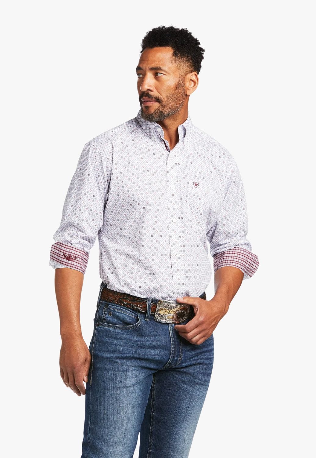 Ariat CLOTHING-Mens Long Sleeve Shirts Ariat Mens Relentless Obdurate Stretch Fit Long Sleeve Shirt