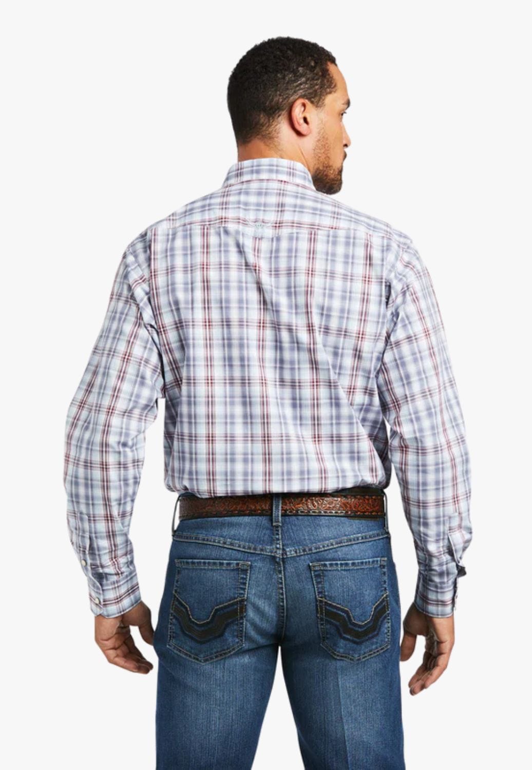 Ariat CLOTHING-Mens Long Sleeve Shirts Ariat Mens Relentless Steely Stretch Fit Classic Snap Long Sleeve Shirt