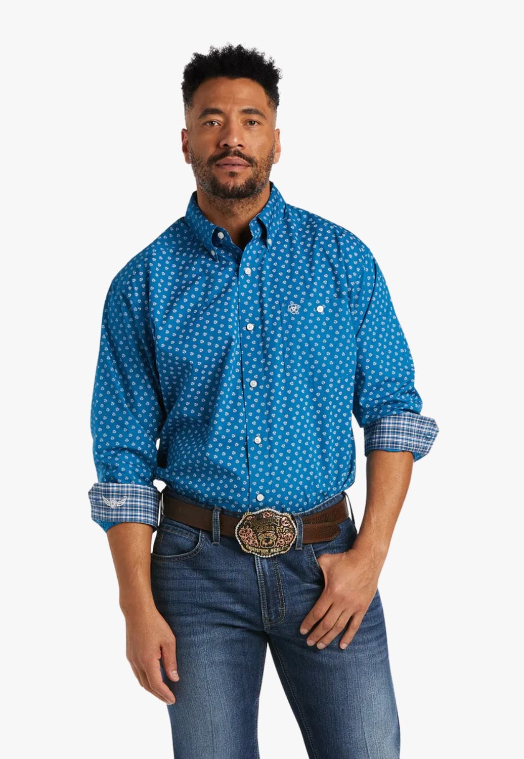 Ariat CLOTHING-Mens Long Sleeve Shirts Ariat Mens Relentless Warrior Stretch Long Sleeve Shirt