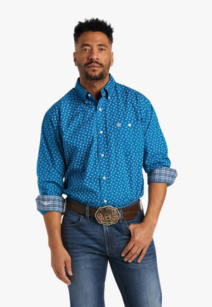 Ariat CLOTHING-Mens Long Sleeve Shirts Ariat Mens Relentless Warrior Stretch Long Sleeve Shirt