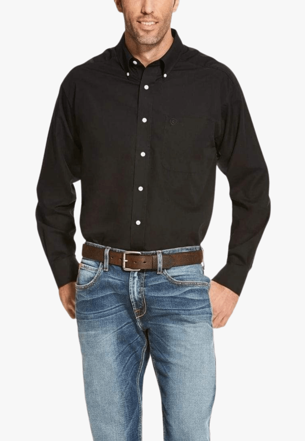 Ariat CLOTHING-Mens Long Sleeve Shirts Ariat Mens Solid Long Sleeve Shirt