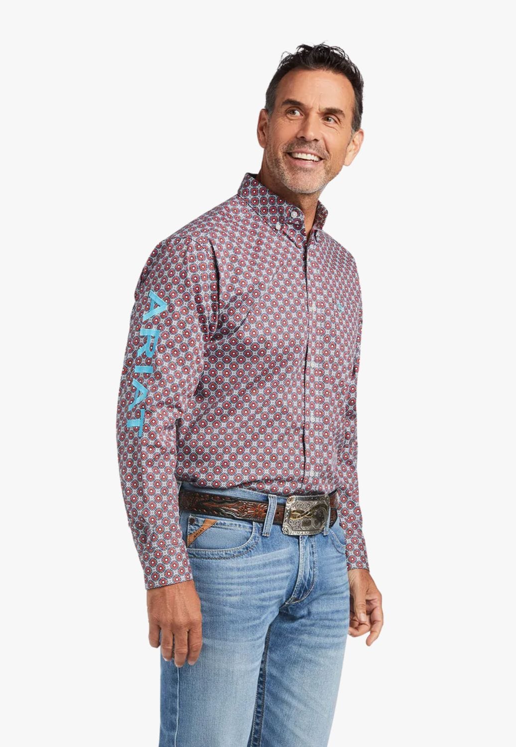 Ariat CLOTHING-Mens Long Sleeve Shirts Ariat Mens Team Paxton Stretch Long Sleeve Shirt