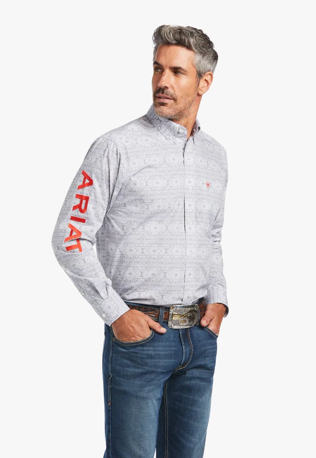 Ariat CLOTHING-Mens Long Sleeve Shirts Ariat Mens Team Shad Classic Long Sleeve Shirt
