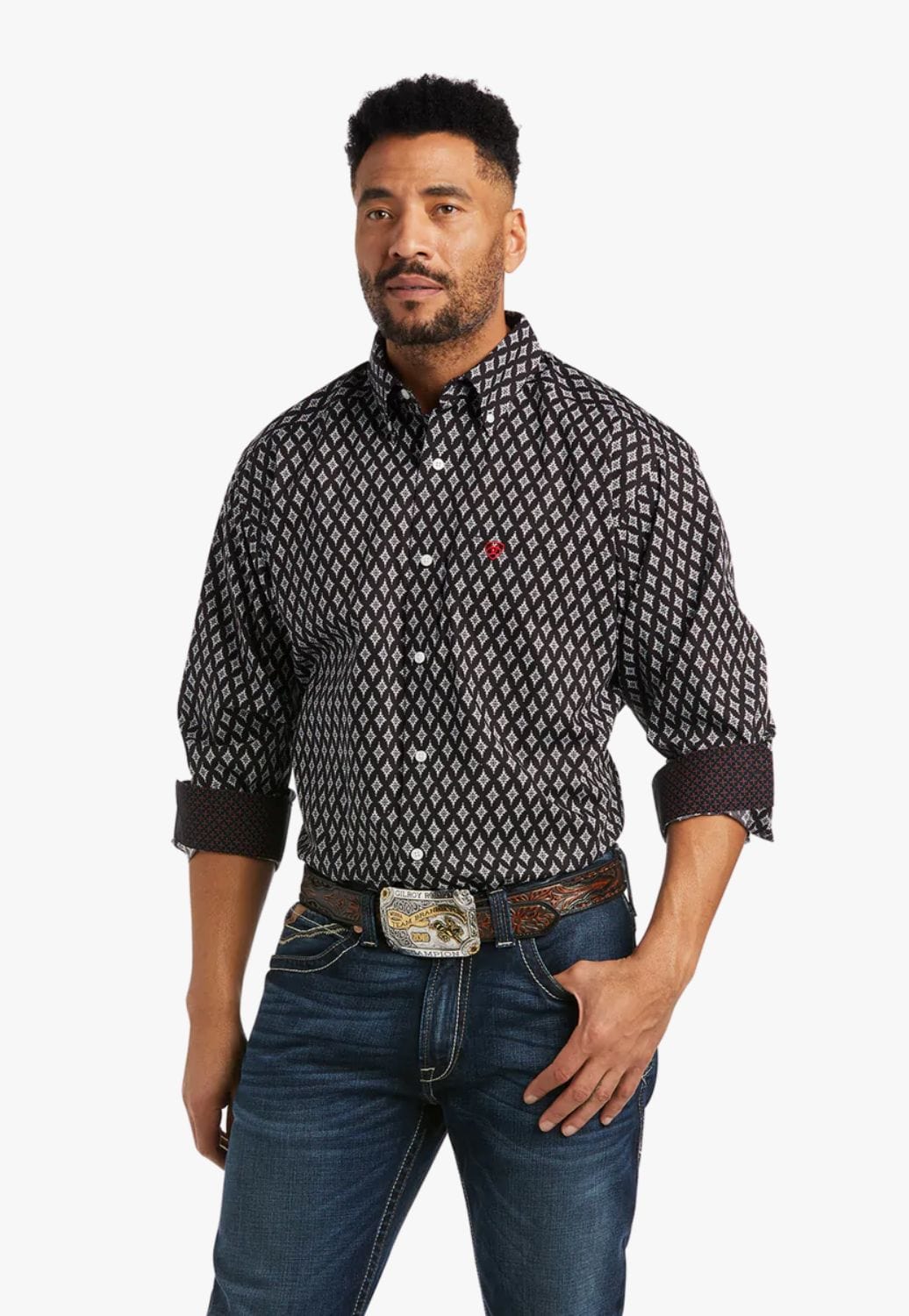 Ariat CLOTHING-Mens Long Sleeve Shirts Ariat Mens Wrinkle Free Atlas Classic Long Sleeve Shirt