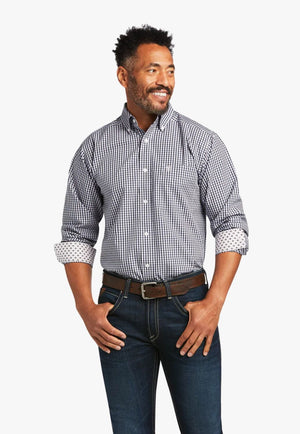 Ariat CLOTHING-Mens Long Sleeve Shirts Ariat Mens Wrinkle Free Dandre Fitted Long Sleeve Shirt
