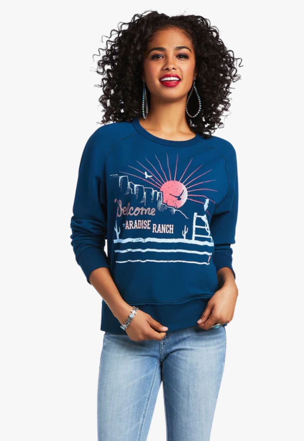 Ariat CLOTHING-Womens Pullovers Ariat Womens Paradise Ranch Crew