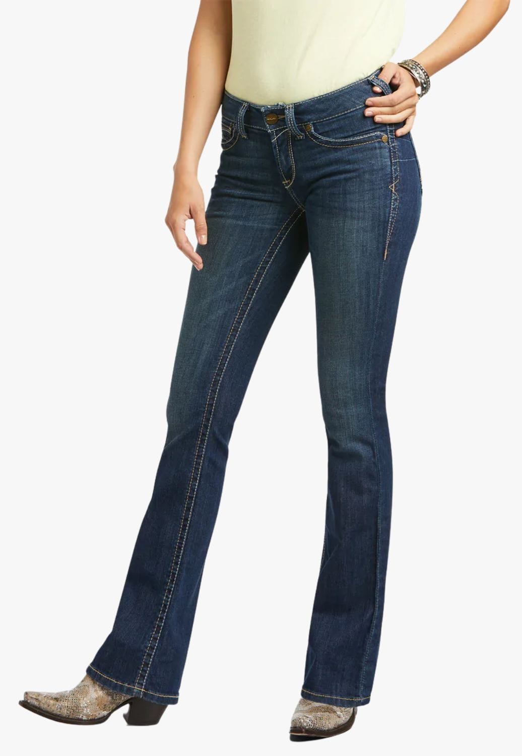 Ariat CLOTHING-Womens Jeans Ariat Womens REAL Mid Rise Boot Cut Jean