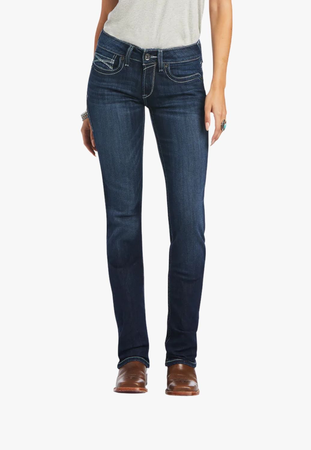 Ariat CLOTHING-Womens Jeans Ariat Womens REAL Mid Rise Clarissa Straight Jean