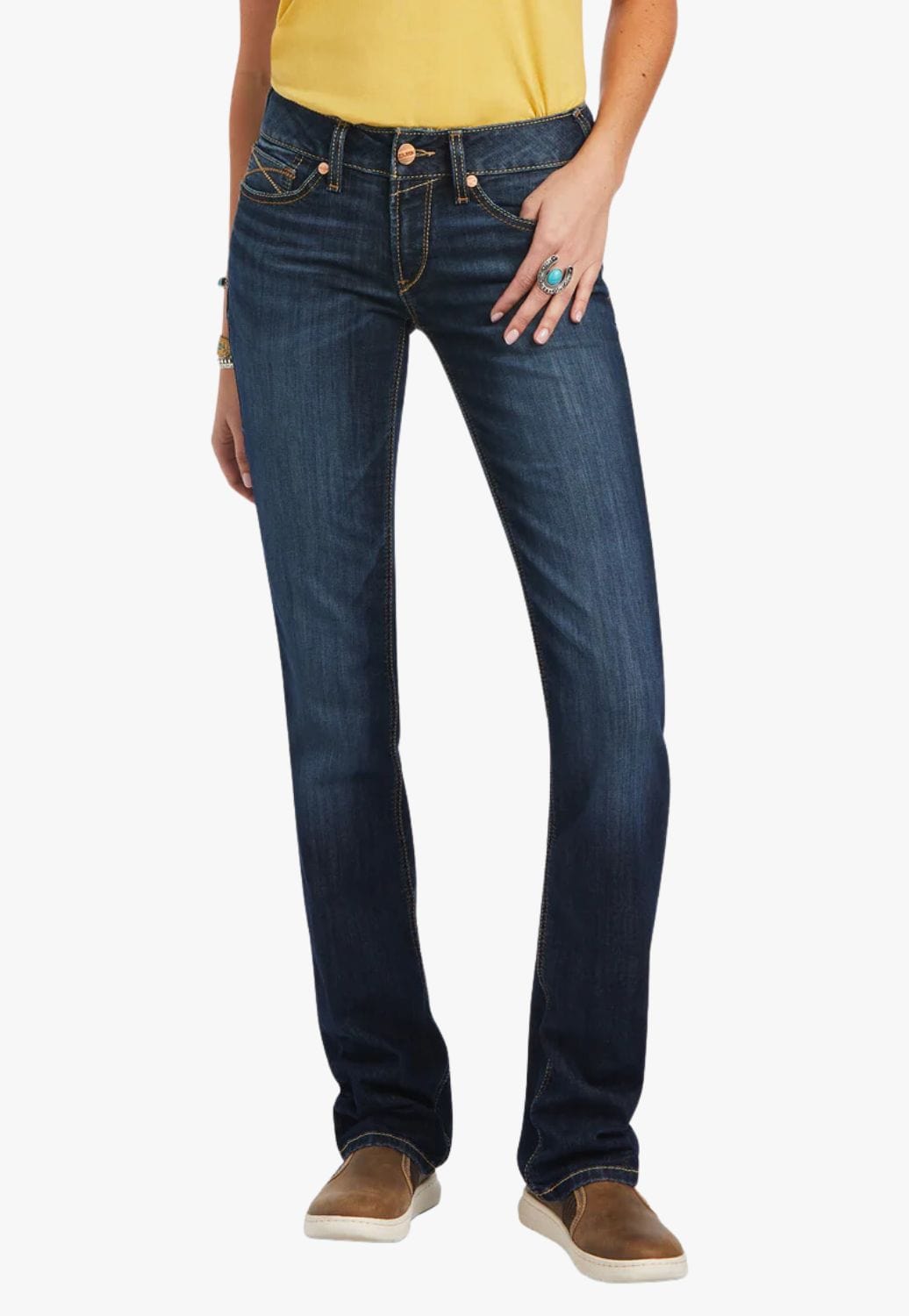 Ariat CLOTHING-Womens Jeans Ariat Womens REAL Octavia Mid Rise Straight Leg