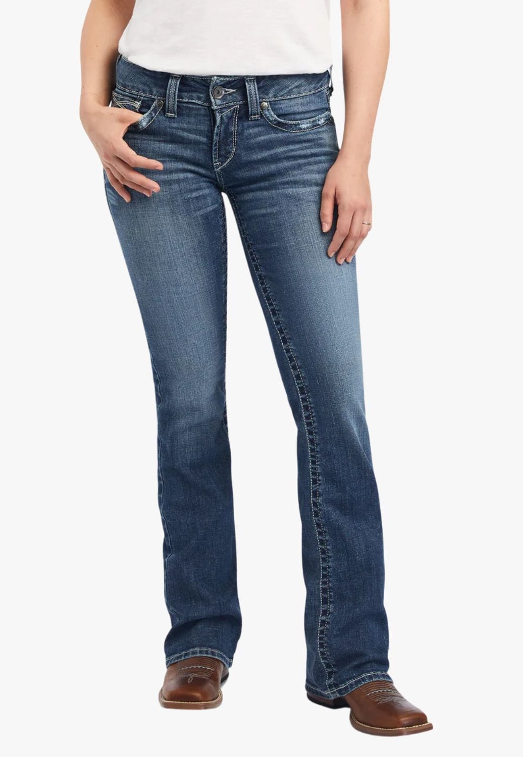 Ariat CLOTHING-Womens Jeans Ariat Womens REAL Raquel Mid Rise Boot Cut Jean