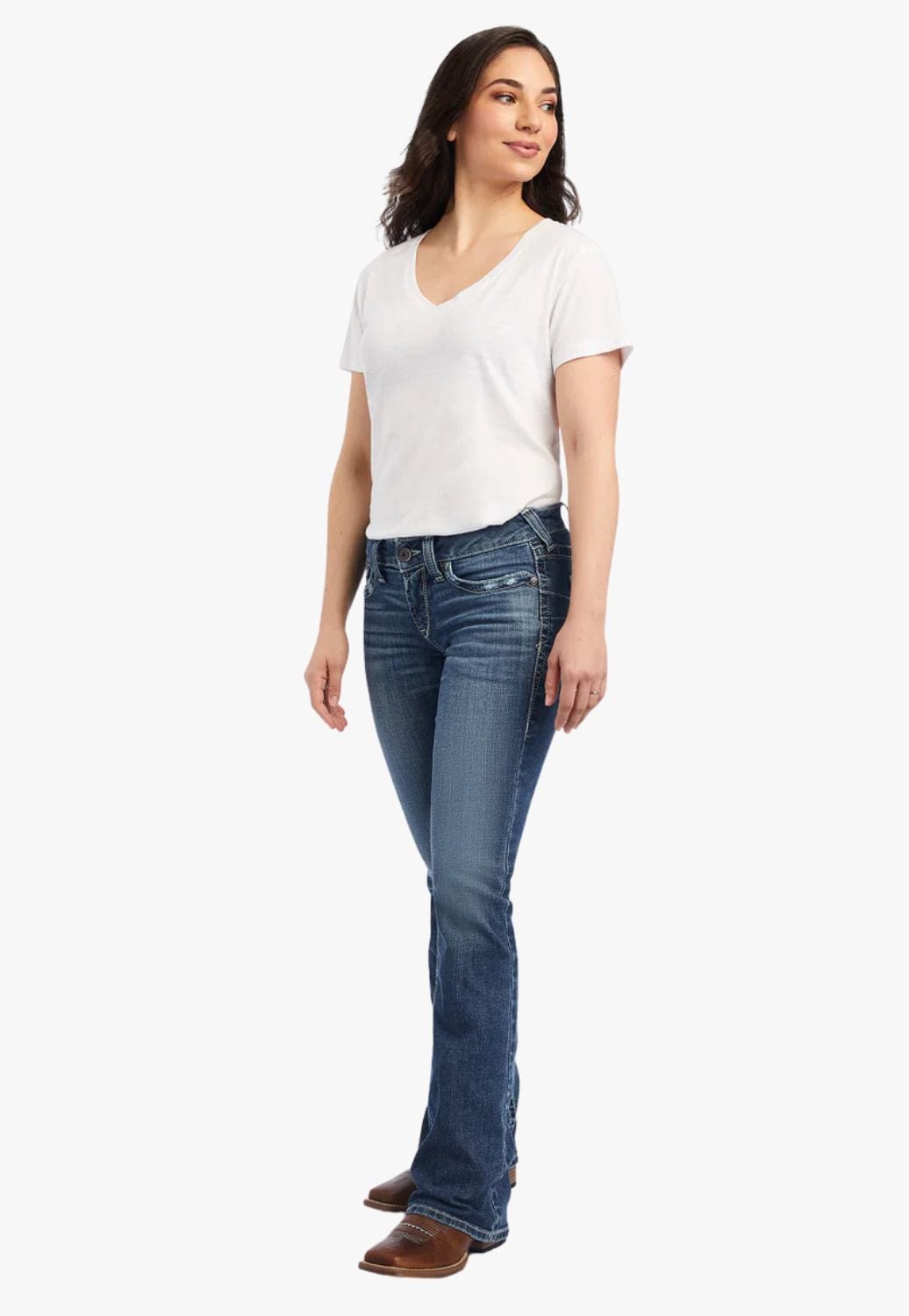 Ariat CLOTHING-Womens Jeans Ariat Womens REAL Raquel Mid Rise Boot Cut Jean