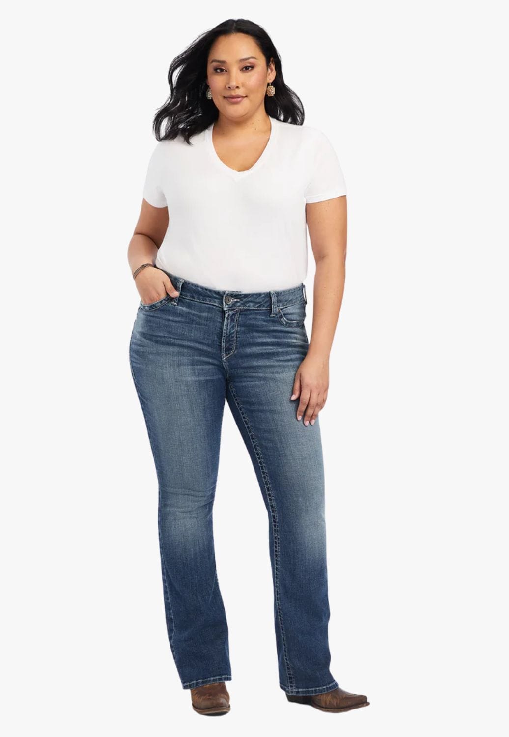 Ariat CLOTHING-Womens Jeans Ariat Womens REAL Raquel Mid Rise Boot Cut Jean