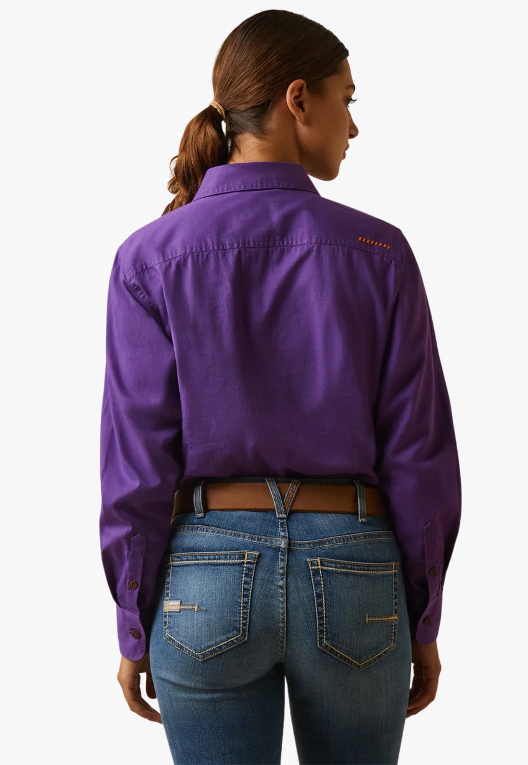 Ariat CLOTHING-Womens Long Sleeve Shirts Ariat Womens Rebar Half Button Long Sleeve Work Shirt