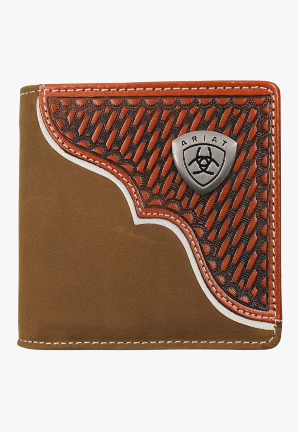 Ariat ACCESSORIES-Mens Wallets Brown Ariat Mens Bi-Fold Wallet