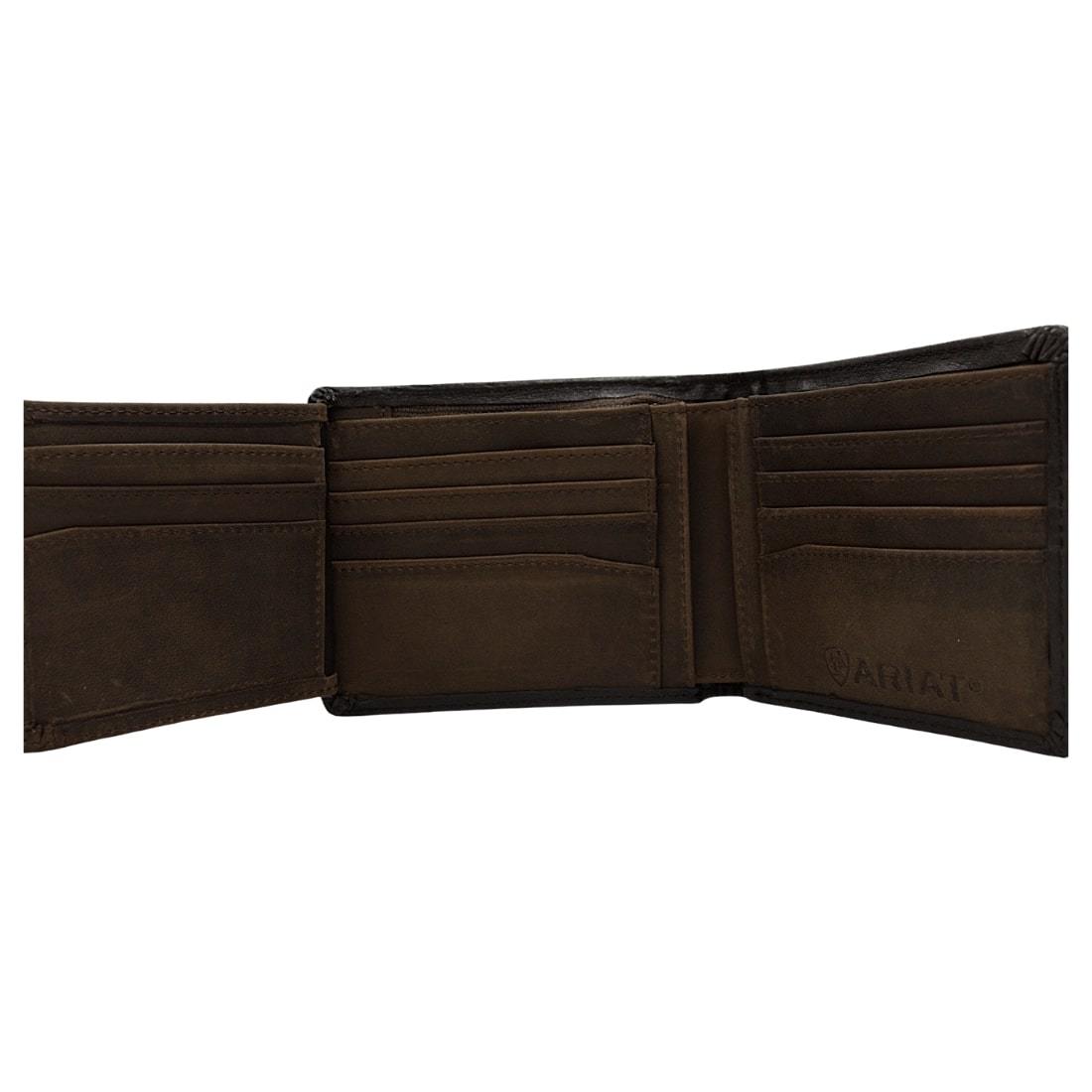 Ariat ACCESSORIES-Mens Wallets Distressed Brown Ariat Mens Bi-Fold Wallet