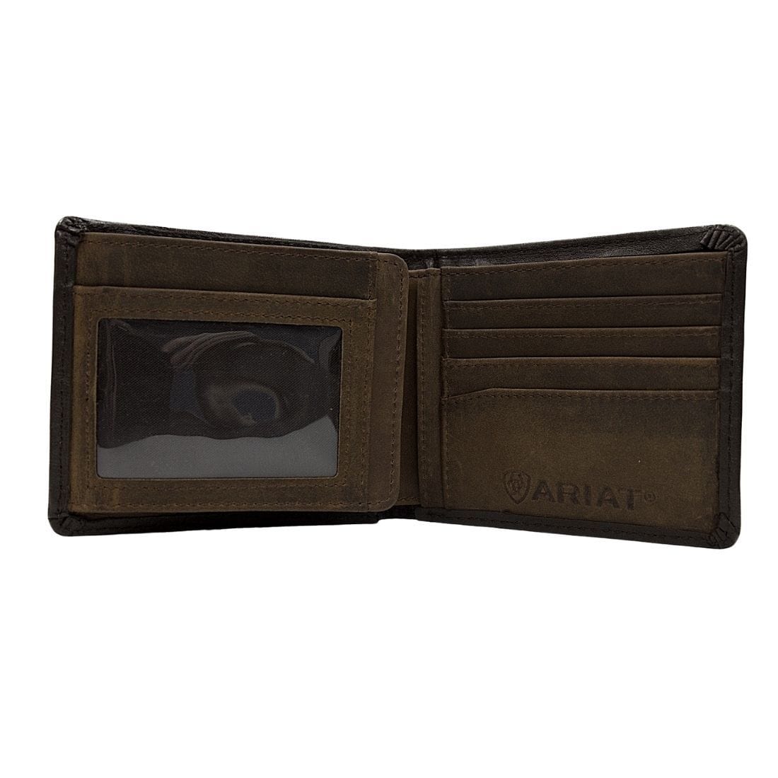Ariat ACCESSORIES-Mens Wallets Distressed Brown Ariat Mens Bi-Fold Wallet