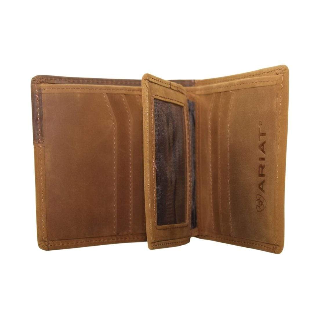 Ariat ACCESSORIES-Mens Wallets Distressed Brown Ariat Mens Bi-Fold Wallet