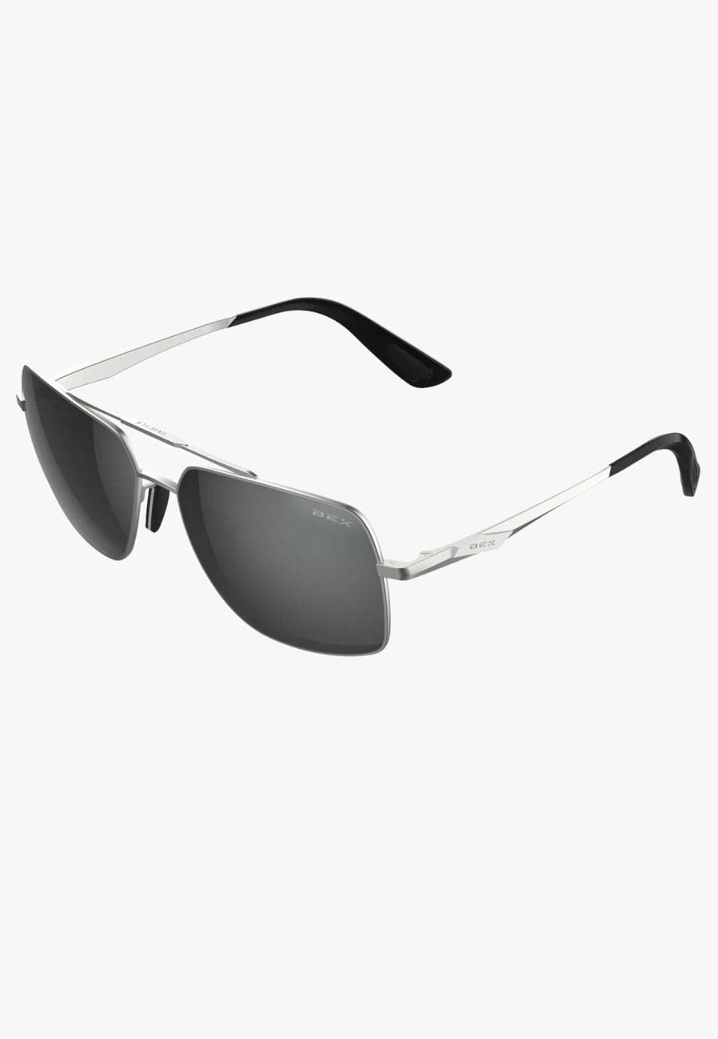BEX ACCESSORIES-Sunglasses Matte Silver/Gray/Silver BEX Wing Sunglasses
