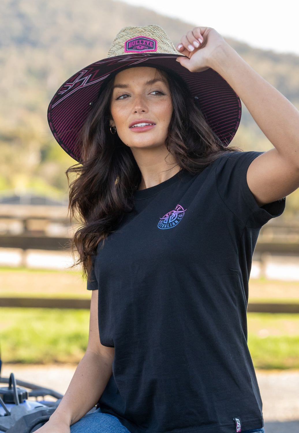 Bullzye HATS - Straw Bullzye Adults Blazin Straw Hat