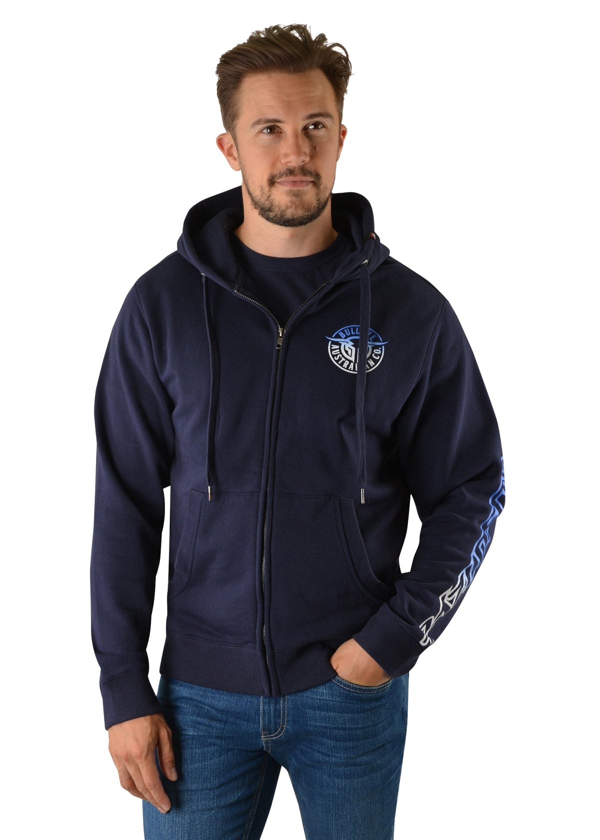 Bullzye CLOTHING-Mens Pullovers Bullzye Mens Bullring Zip Up Hoodie