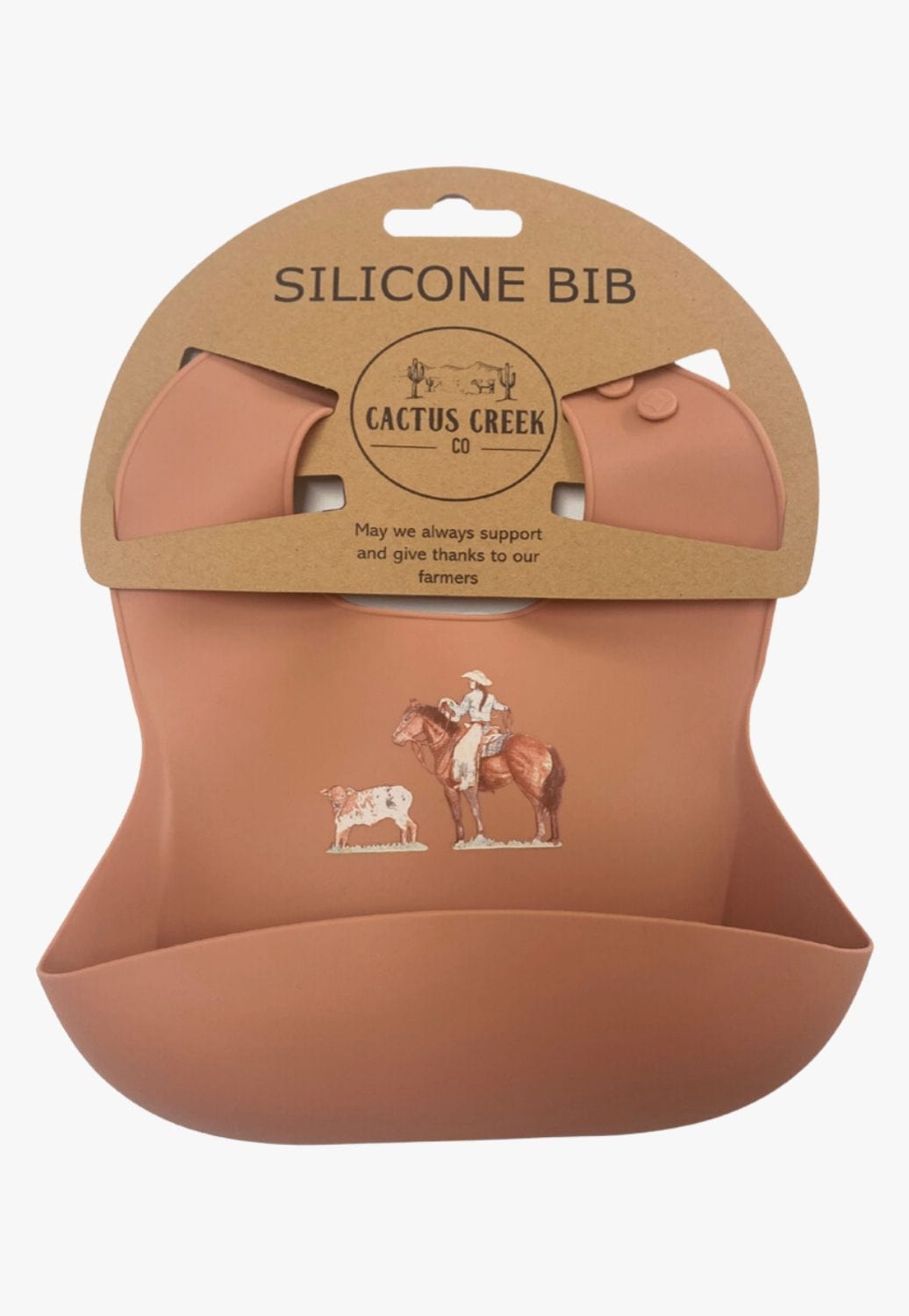 Cactus Creek Co. ACCESSORIES-General Apricot Cactus Creek Co Girl Roper Silicone Bib