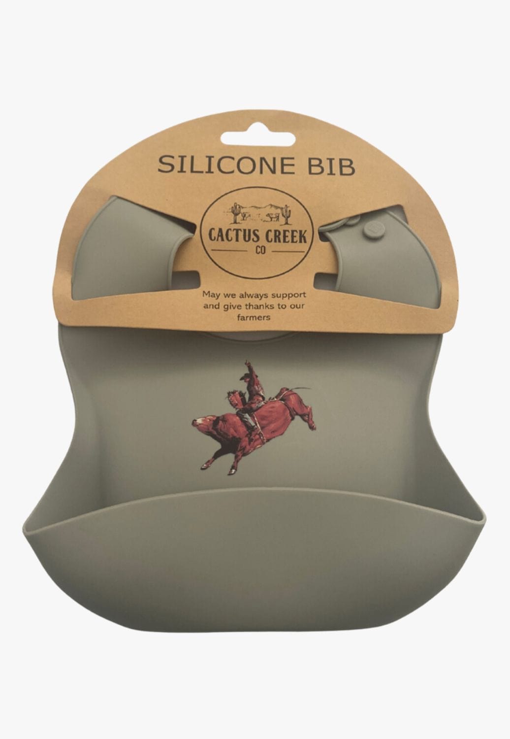 Cactus Creek Co. ACCESSORIES-General Grey Cactus Creek Co Bullrider Silicone Bib