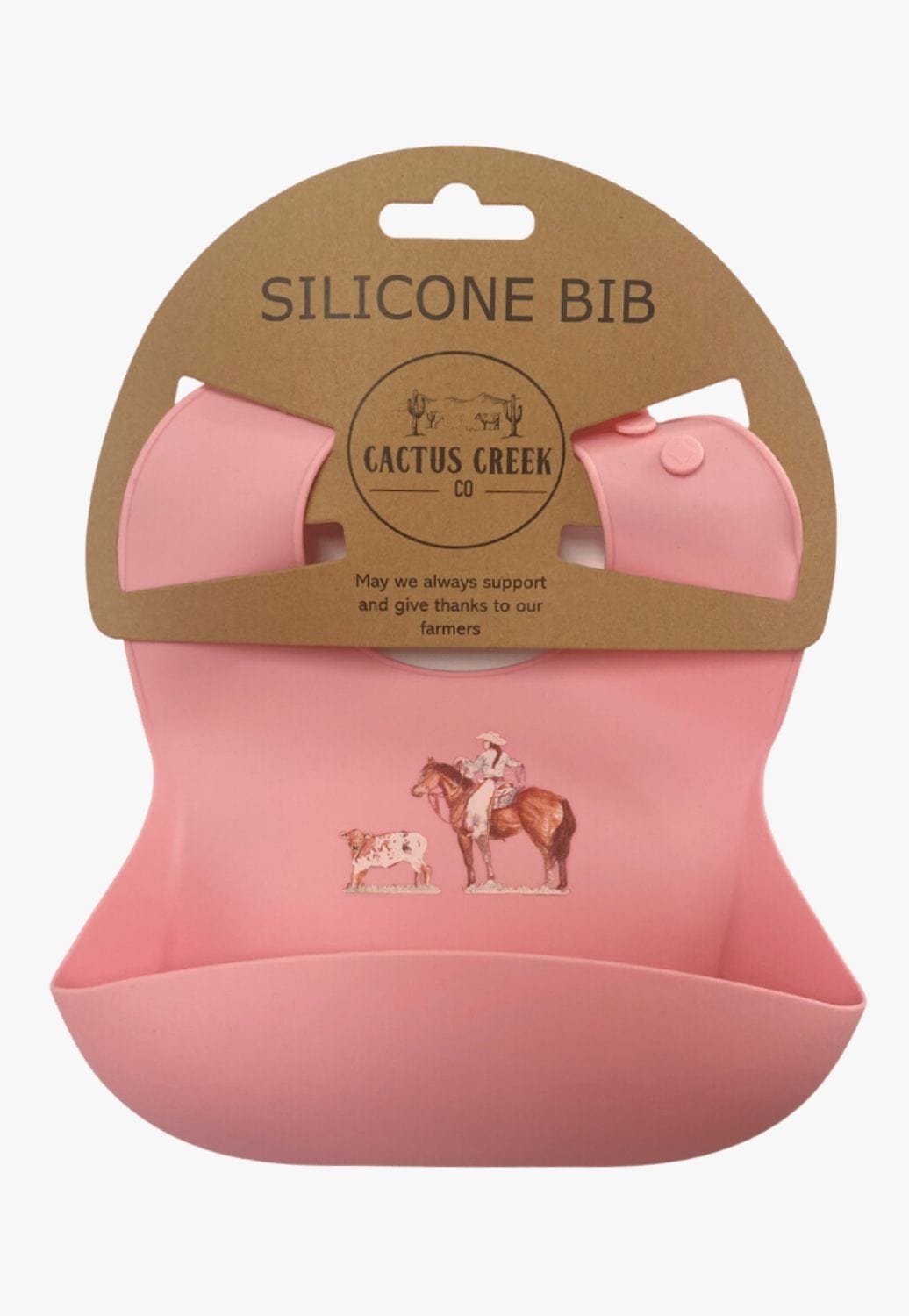 Cactus Creek Co. ACCESSORIES-General Pink Cactus Creek Co Girl Roper Silicone Bib