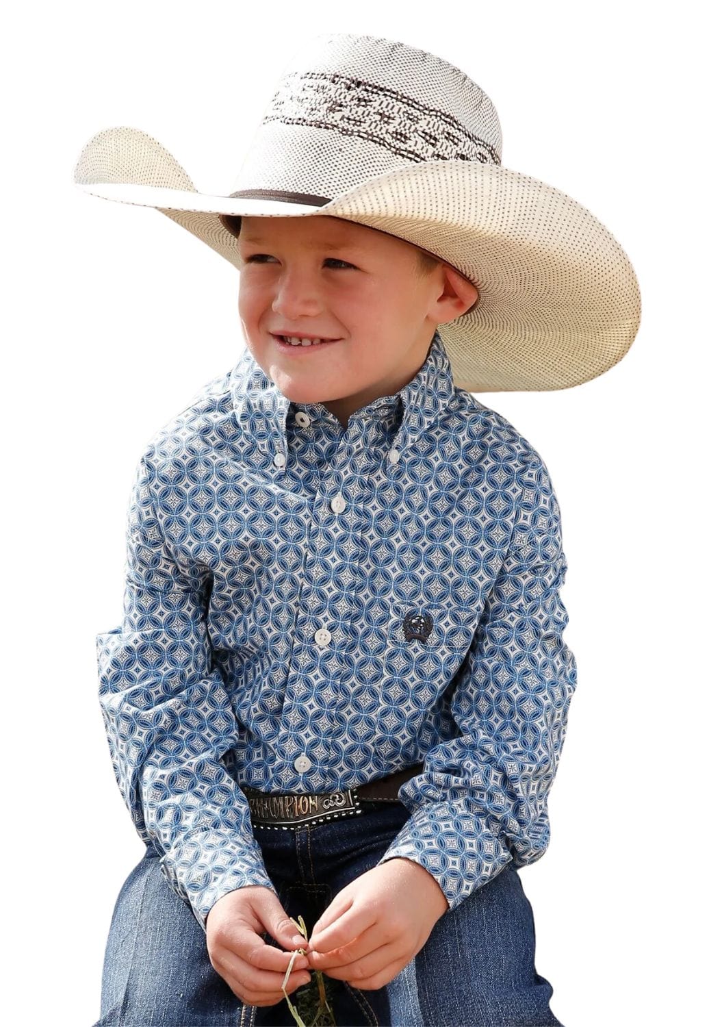 Cinch CLOTHING-Boys Long Sleeve Shirts Cinch Boys Medallion Button Down Long Sleeve Shirt
