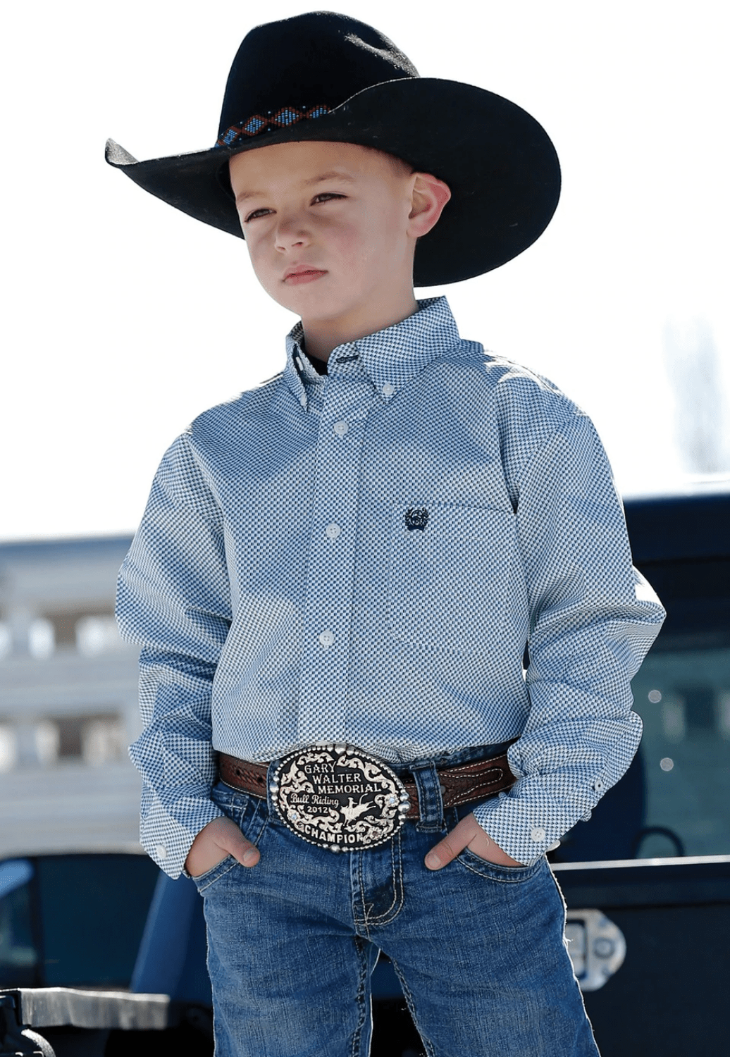 Cinch CLOTHING-Boys Long Sleeve Shirts Cinch Boys Modern Fit Long Sleeve Shirt