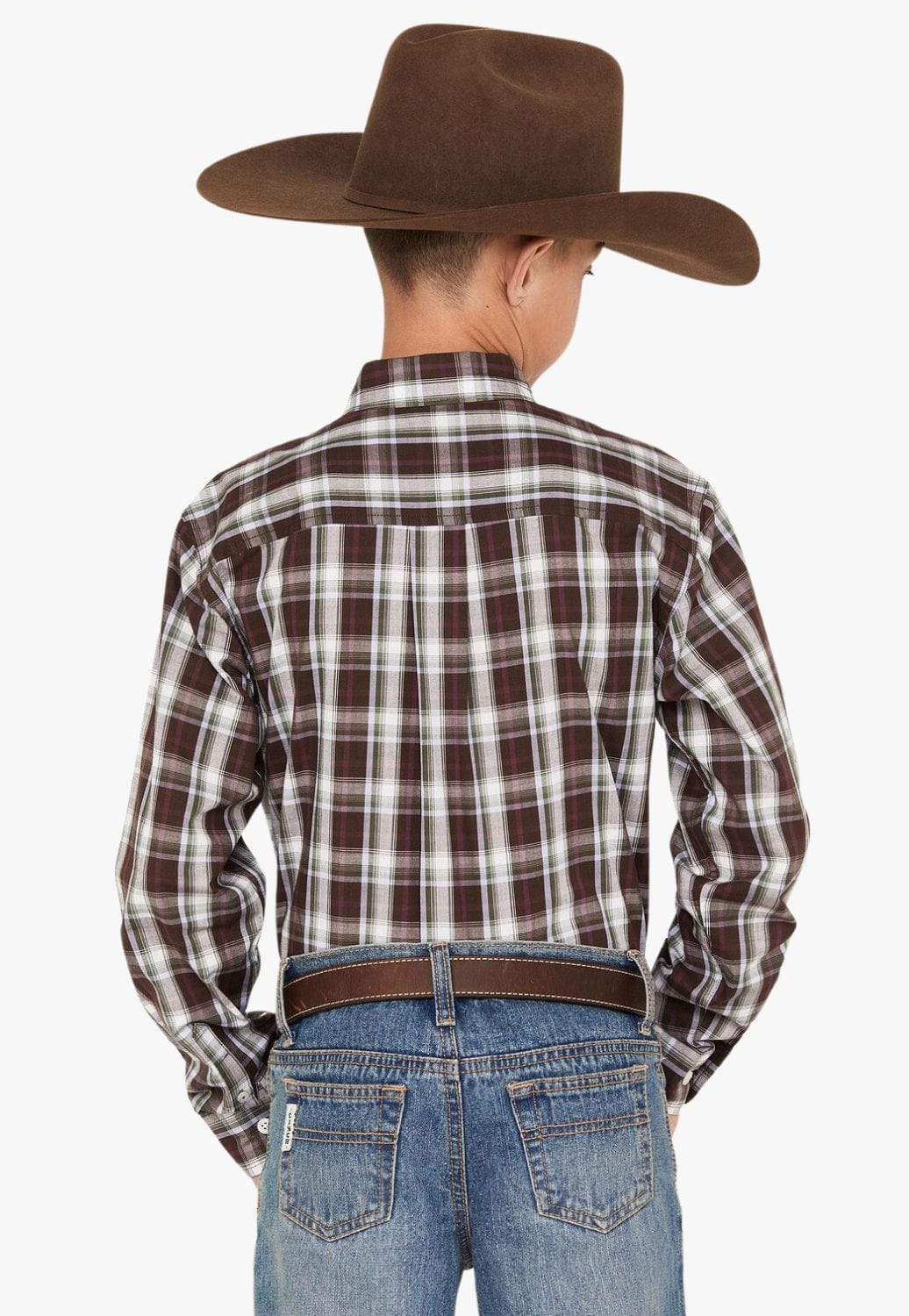 Cinch CLOTHING-Boys Long Sleeve Shirts Cinch Boys Plaid Button Down Long Sleeve Shirt
