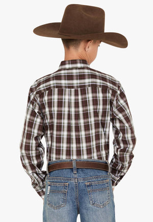 Cinch CLOTHING-Boys Long Sleeve Shirts Cinch Boys Plaid Button Down Long Sleeve Shirt