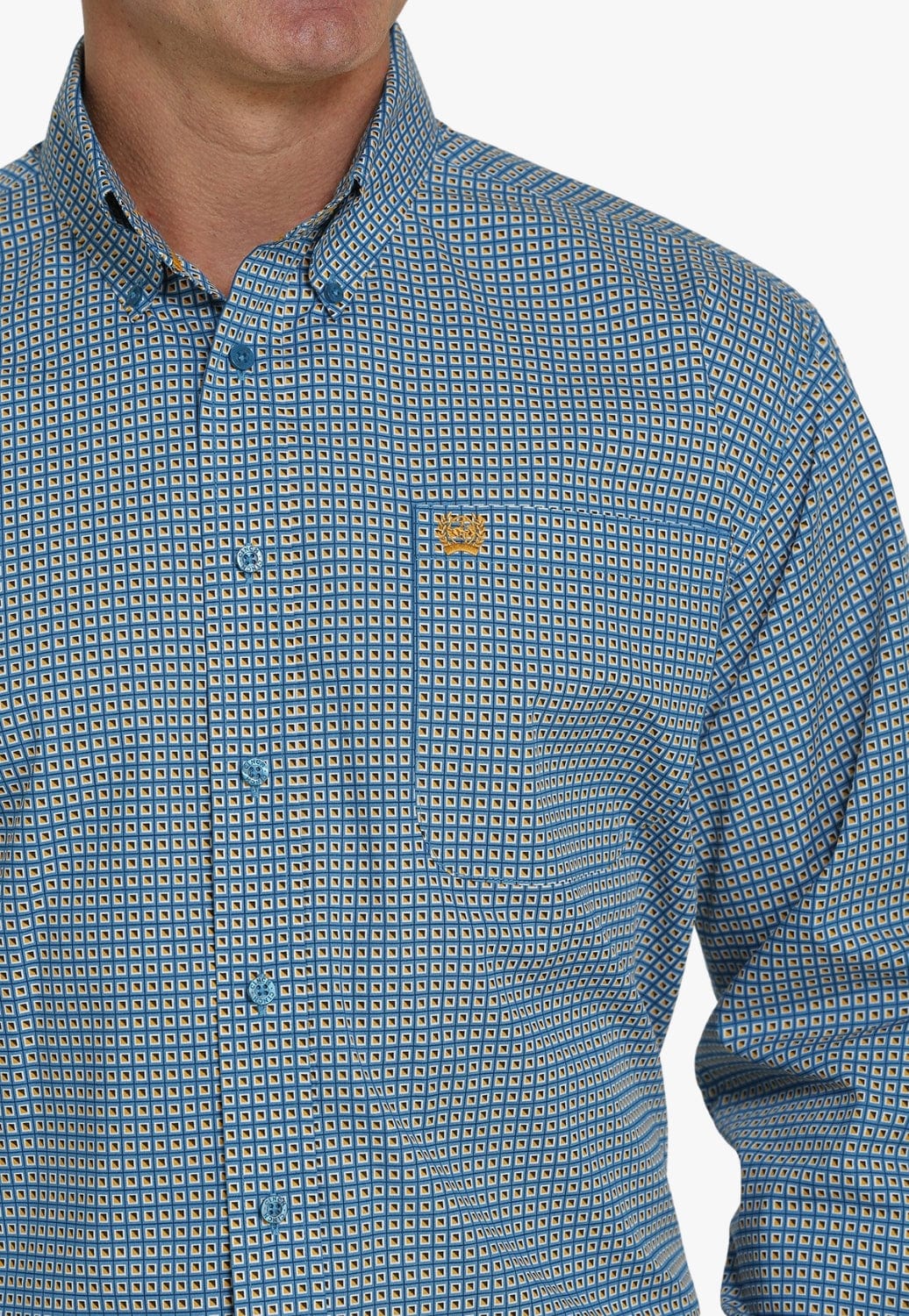 Cinch CLOTHING-Mens Long Sleeve Shirts Cinch Mens Geo Print Long Sleeve Shirt